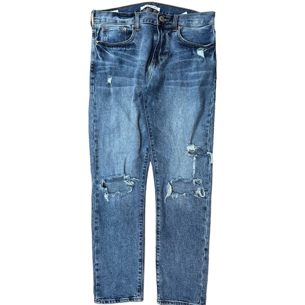 Pacsun Womens Slim Taper Ripped Distressed  Jeans Size 30x30 Blue High Rise Stre